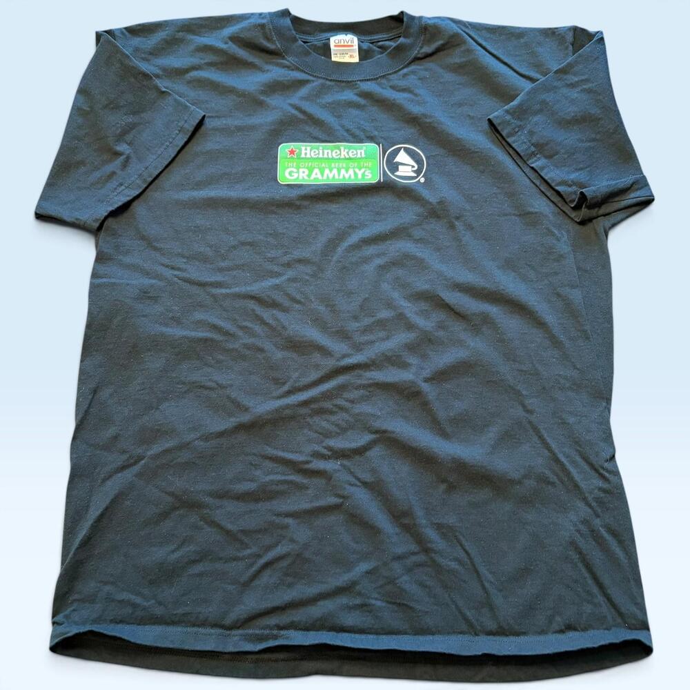 Heineken Grammys Shirt Mens XL Black Beer Music Promo Tee T-Shirt Anvil